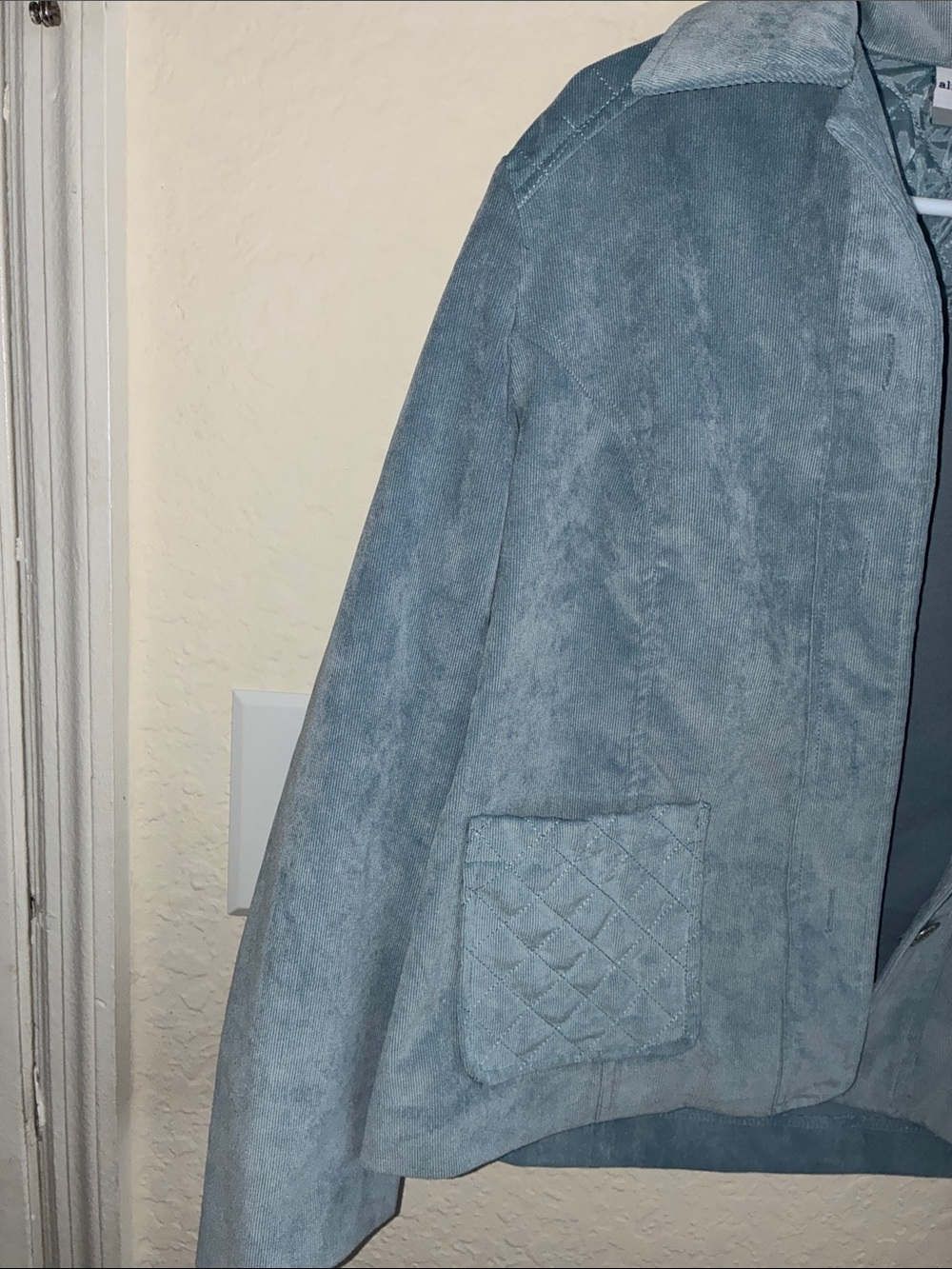Alfred Dunner Light Blue Suede-Effect Jacket - Picture 5 of 12